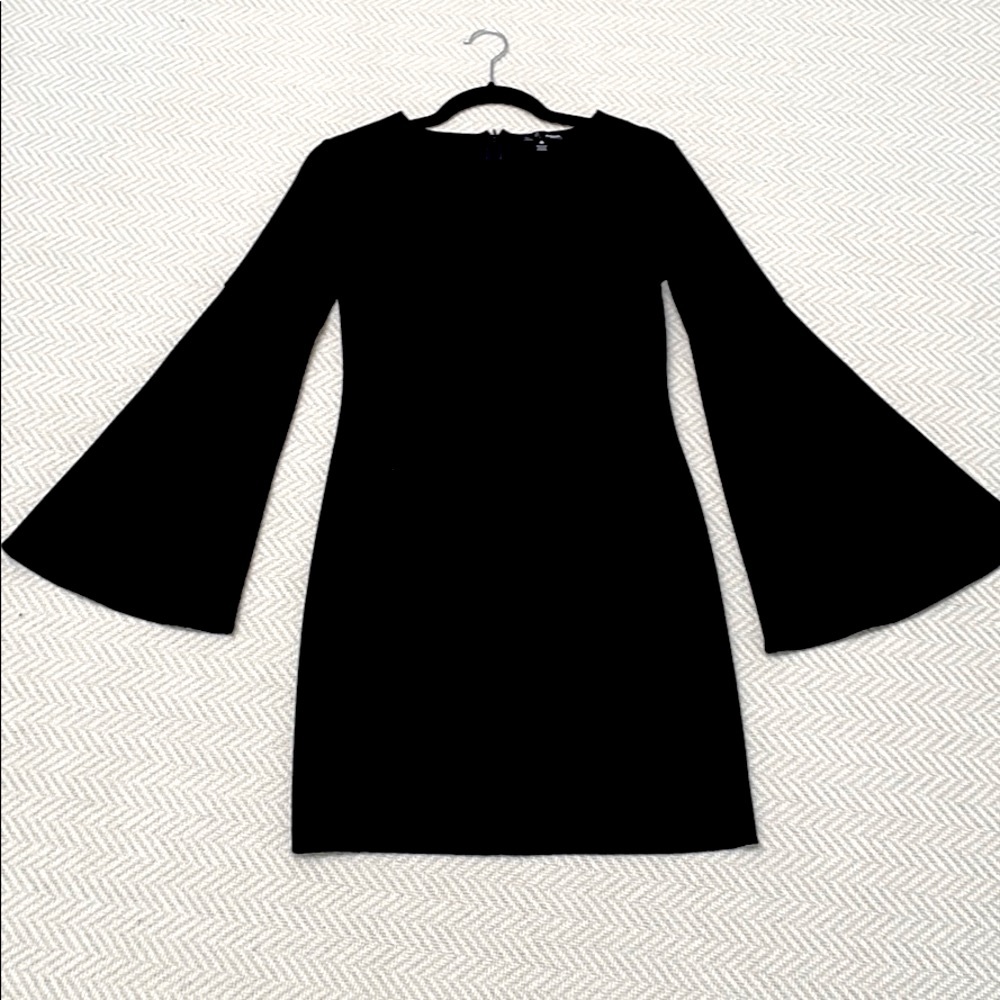 AQUA Little Black Dress with Bell Sleeves.